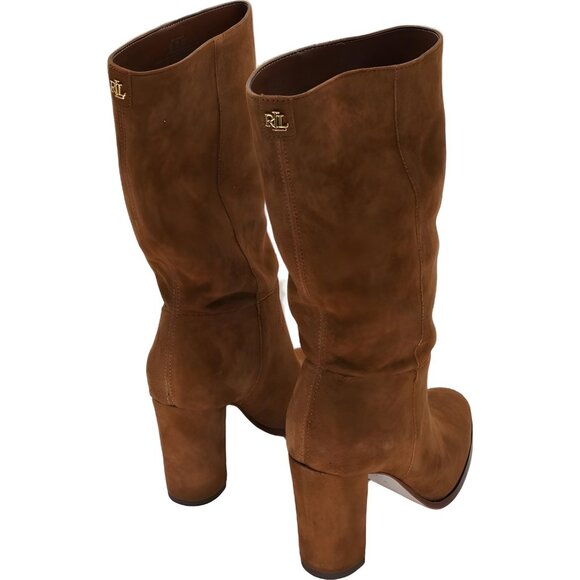 Lauren Ralph Lauren Artizan Chestnut Brown Tall Dress Boots Women's US 6M - Picture 3 of 6